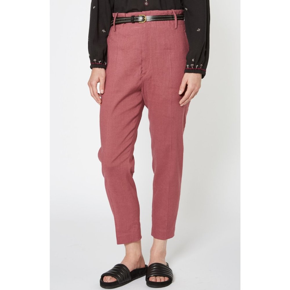 Isabel Marant Etoile Oah City Linen Blend Trousers 23" / Size 38 / US 6 / Mauve